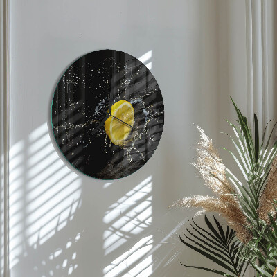 Glas wanduhr mit motiv rund Zitrusfrüchte