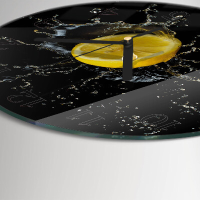 Glas wanduhr mit motiv rund Zitrusfrüchte