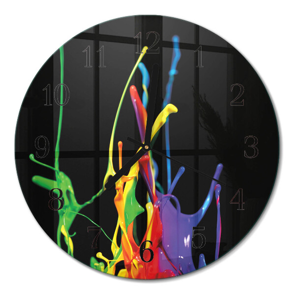 Runde wanduhr aus glas Farbe