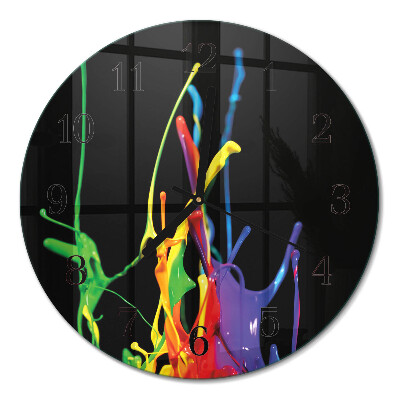 Runde wanduhr aus glas Farbe