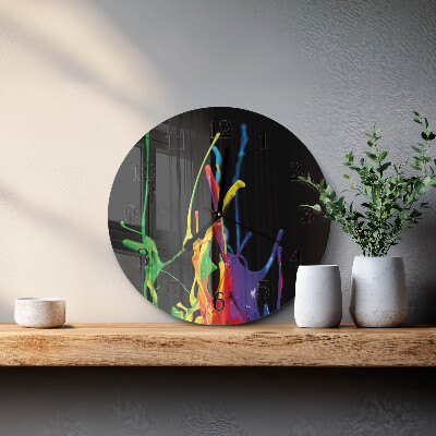 Runde wanduhr aus glas Farbe