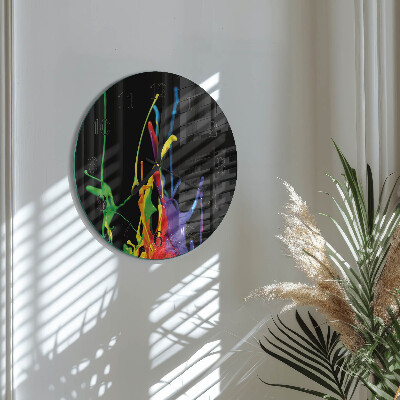 Runde wanduhr aus glas Farbe