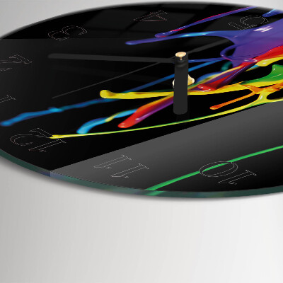 Runde wanduhr aus glas Farbe