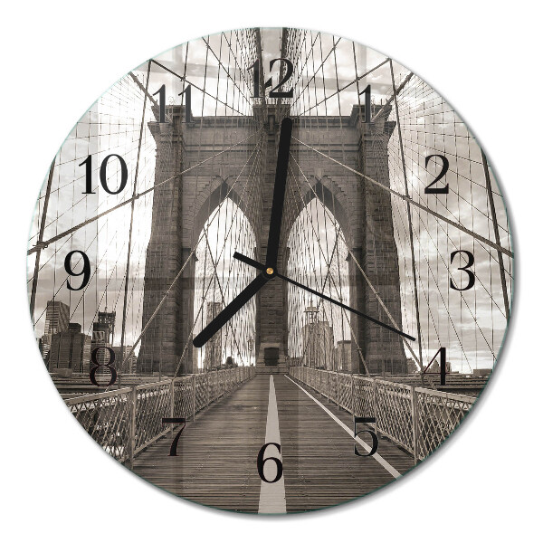 Glas wanduhr mit motiv rund Brücke