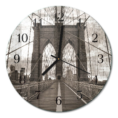 Glas wanduhr mit motiv rund Brücke