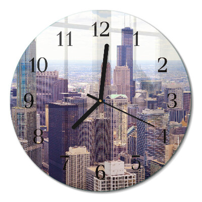 Runde wanduhr aus glas Horizont