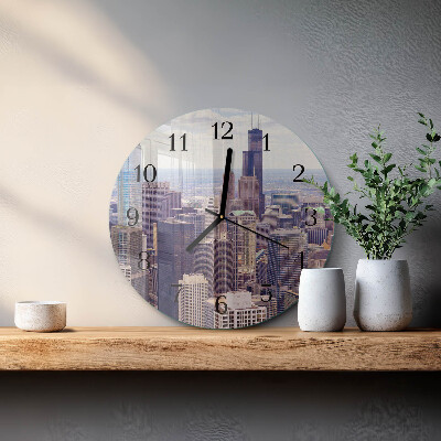 Runde wanduhr aus glas Horizont