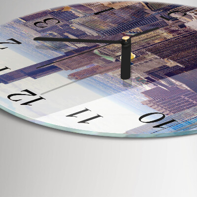 Runde wanduhr aus glas Horizont