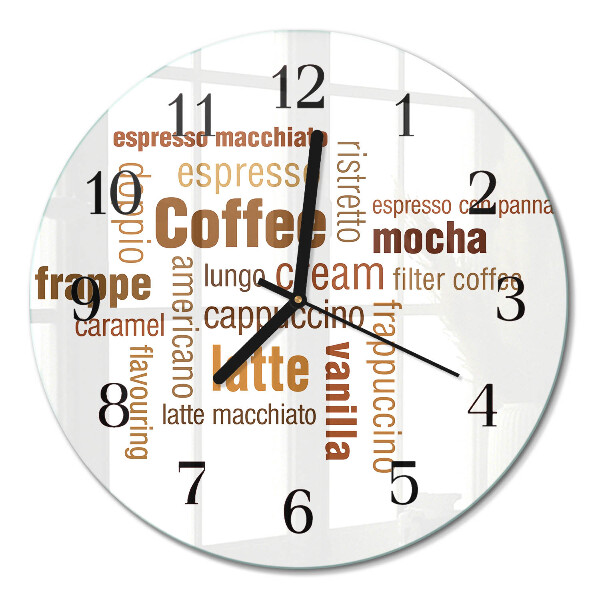 Wanduhr glas rund Kaffee