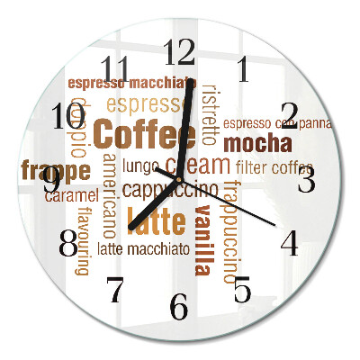 Wanduhr glas rund Kaffee