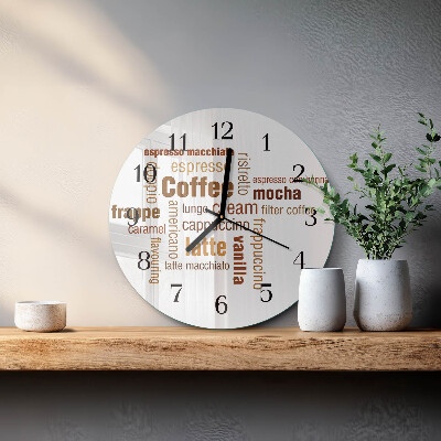 Wanduhr glas rund Kaffee
