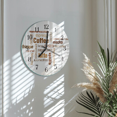 Wanduhr glas rund Kaffee