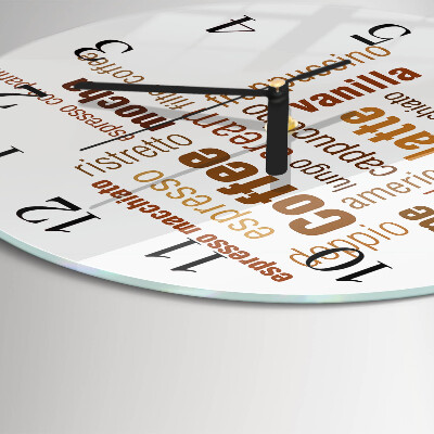 Wanduhr glas rund Kaffee