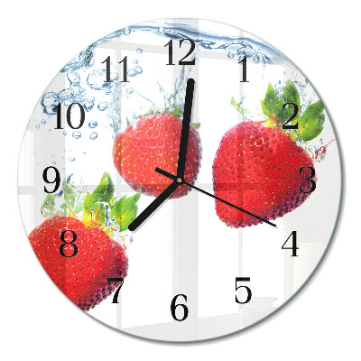 Runde wanduhr Erdbeeren