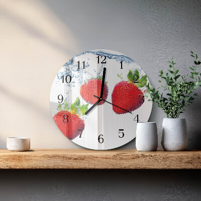 Runde wanduhr Erdbeeren