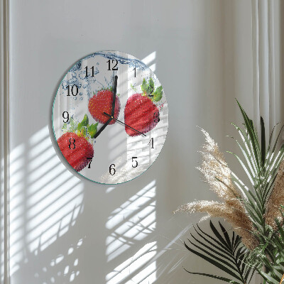 Runde wanduhr Erdbeeren