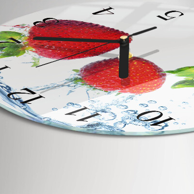 Runde wanduhr Erdbeeren