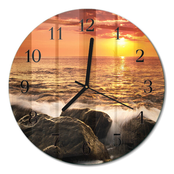 Runde wanduhr Sonnenuntergang