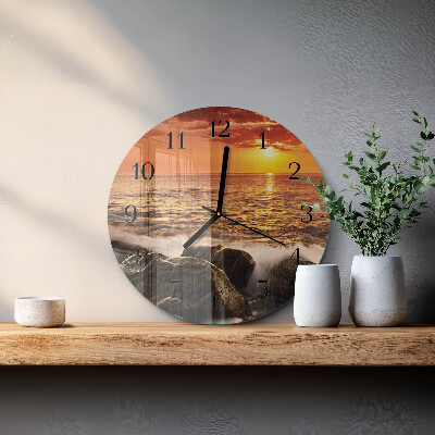 Runde wanduhr Sonnenuntergang