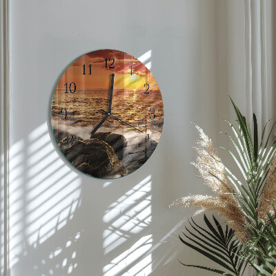 Runde wanduhr Sonnenuntergang
