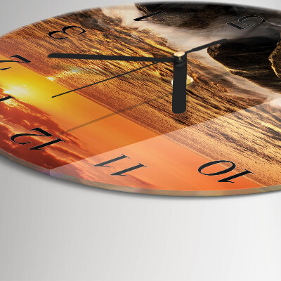 Runde wanduhr Sonnenuntergang