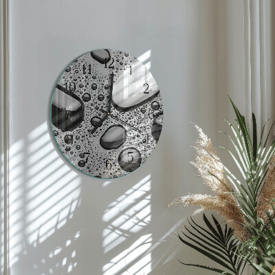 Glas wanduhr mit motiv rund Steine