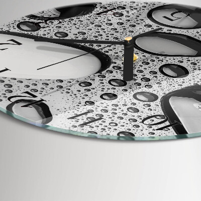 Glas wanduhr mit motiv rund Steine