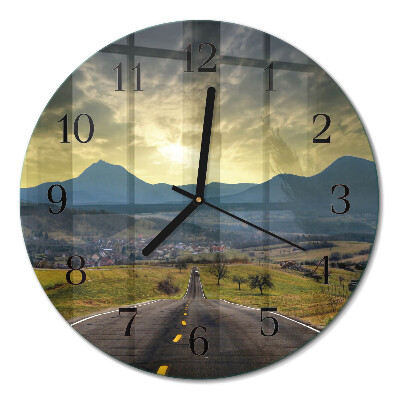 Runde wanduhr Bergpfad