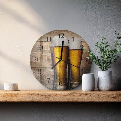 Glas wanduhr mit motiv rund Bier