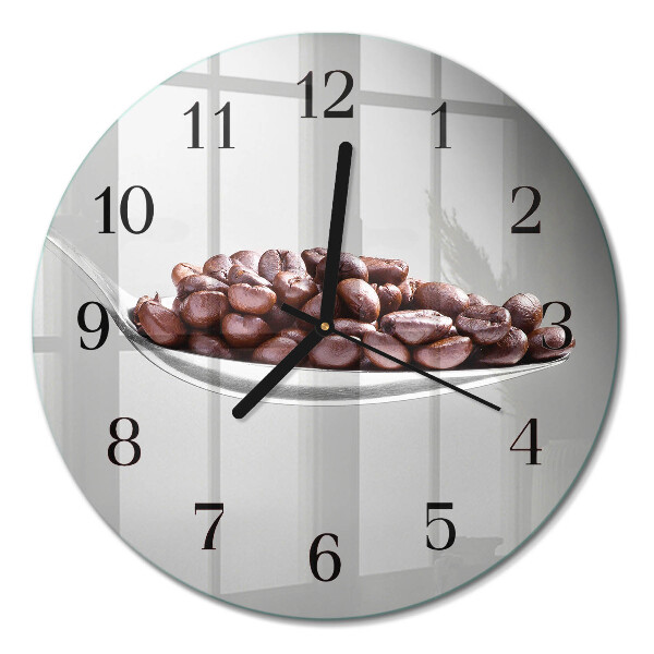 Runde wanduhr aus glas Ein Löffel Kaffee