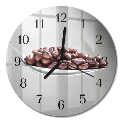Runde wanduhr aus glas Ein Löffel Kaffee