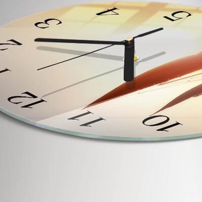 Wanduhr glas rund Segelboot
