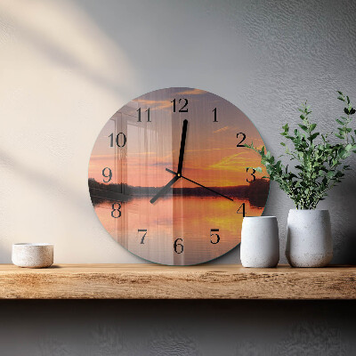 Runde wanduhr Sonnenuntergang