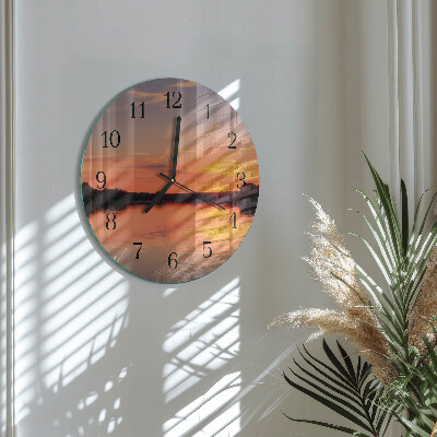 Runde wanduhr Sonnenuntergang