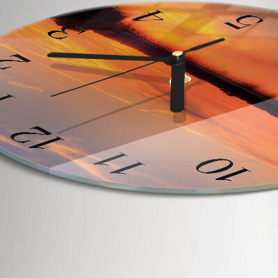 Runde wanduhr Sonnenuntergang