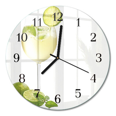 Runde wanduhr aus glas Kalziumkarbonat