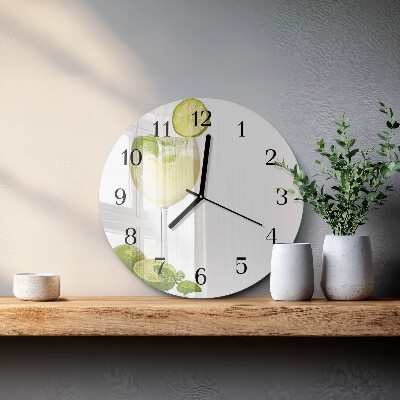 Runde wanduhr aus glas Kalziumkarbonat