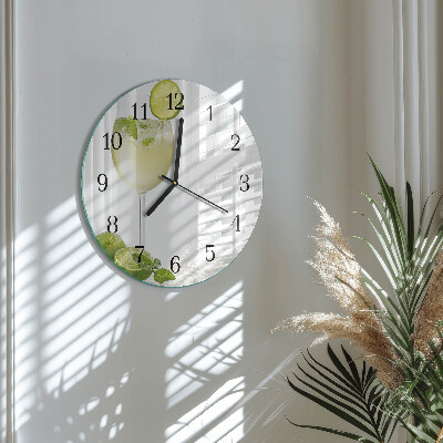 Runde wanduhr aus glas Kalziumkarbonat