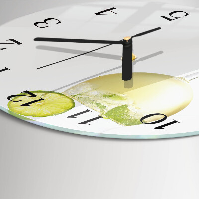 Runde wanduhr aus glas Kalziumkarbonat