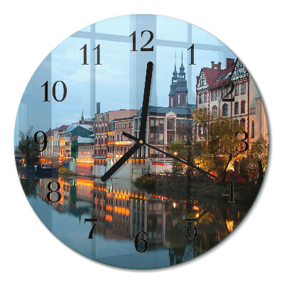 Glas wanduhr mit motiv rund Altstadt