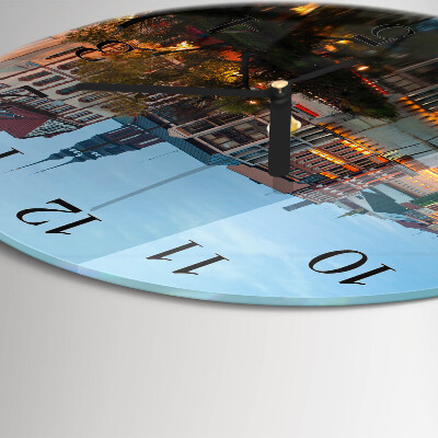 Glas wanduhr mit motiv rund Altstadt