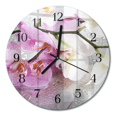 Runde wanduhr Orchidee