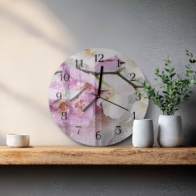 Runde wanduhr Orchidee