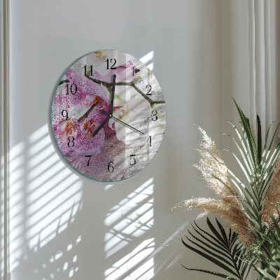 Runde wanduhr Orchidee