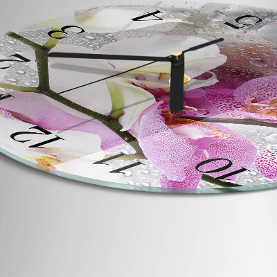 Runde wanduhr Orchidee