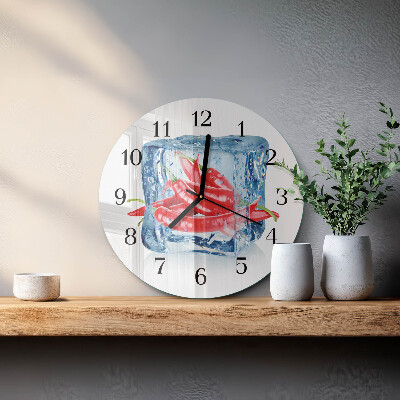 Runde wanduhr Chili mit Eiscreme