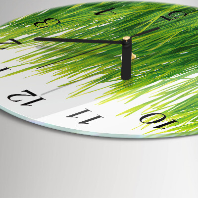 Wanduhr glas rund Gras