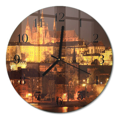 Runde wanduhr aus glas Prag