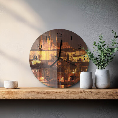 Runde wanduhr aus glas Prag