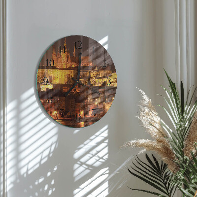 Runde wanduhr aus glas Prag
